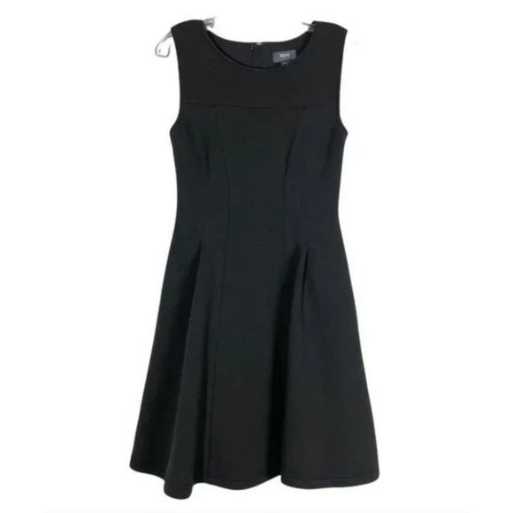 ANTHROPOLOGIE Maeve Debutante Black Fit to Flare Dress Size Medium - Picture 2 of 6